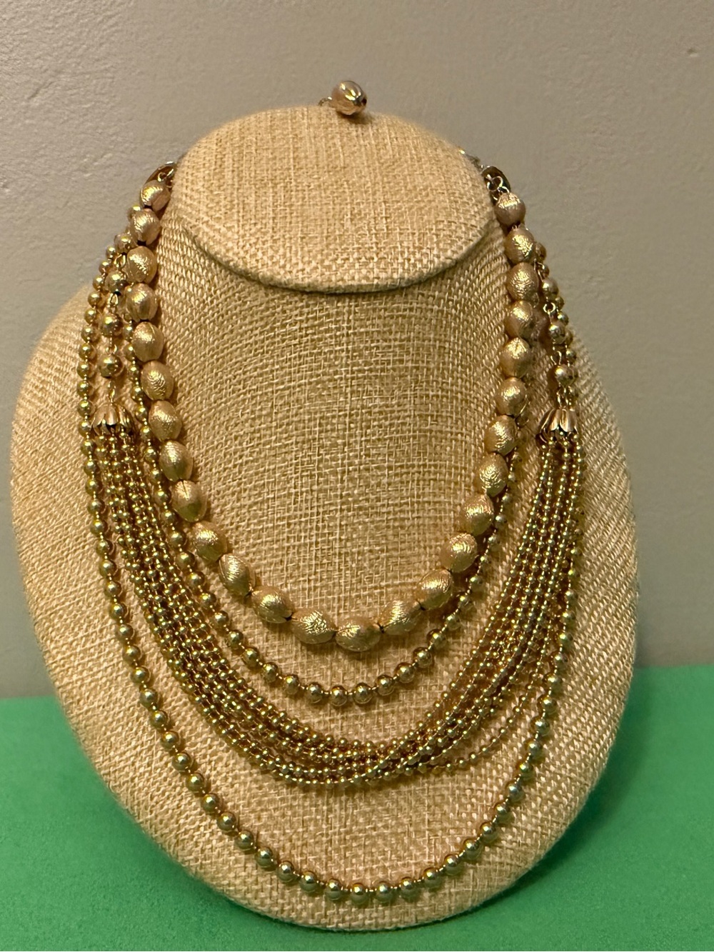 Vintage Coro Gold Multi-Strand Beaded Necklace